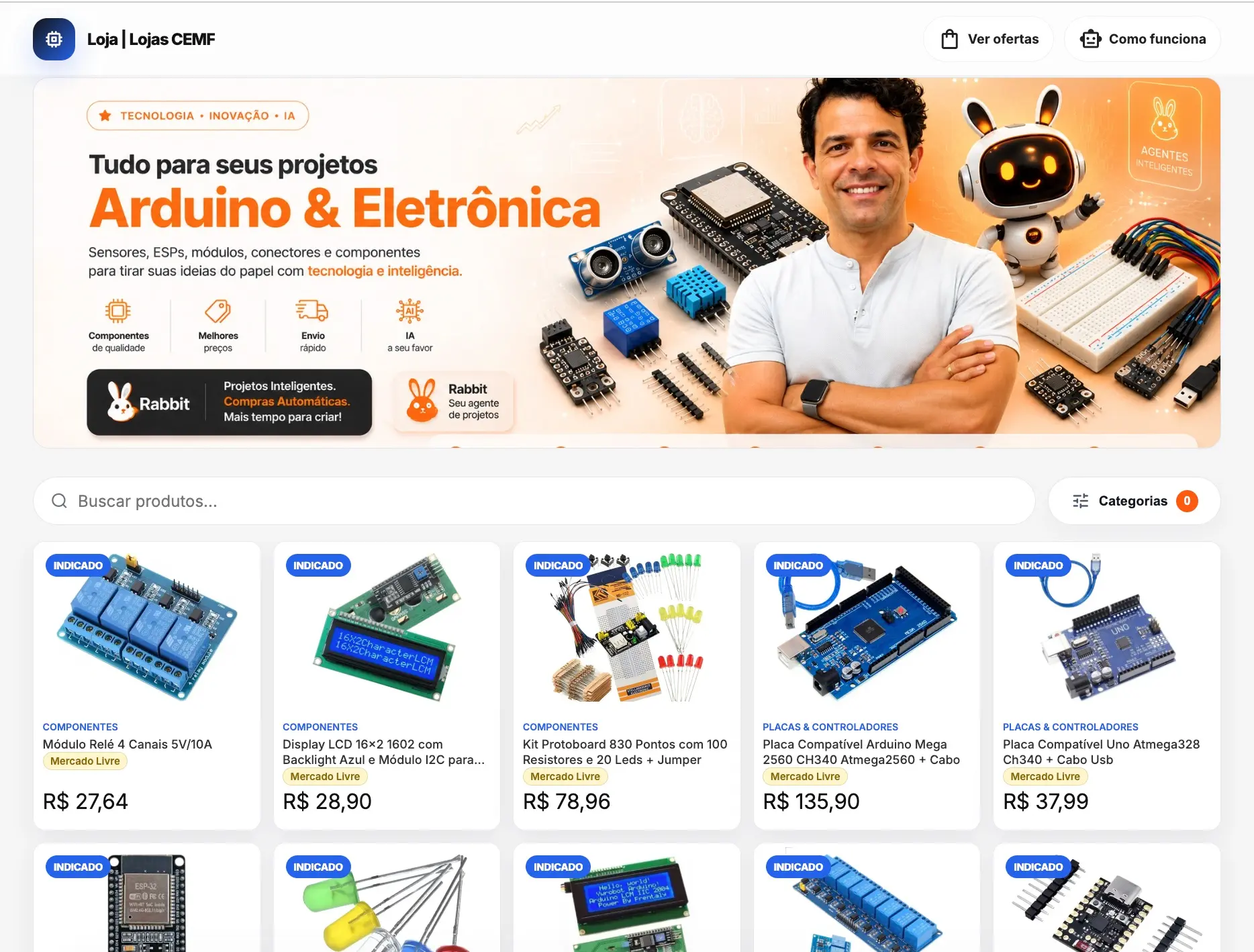 Loja de produtos para Arduino, ESP e eletrônica